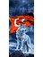 Kurt ve Türk Bayrağı Kapı Direk Kaplama Folyosu Baskılı Sticker Sağ-Sol 2 Adet 22*50 cm 1