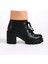 Emma Bağcıklı Fermuarlı Ortopedik Taban Topuklu Kürk Detaylıkadın Bot Cst - Siyah 5