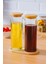 Ikili Doğal Bambu Kapaklı Yağlık 500 ml – Altlık Dahil Set 3