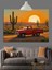 Çöl Manzarası Gün Batımı Kamyon Dekoratif Kanvas - Mdf Ahşap Tablo 5