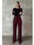 Bordo Likralı Cırt Kapamalı Palazzo Pantolon MG2291 1
