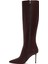 Kadın Bordo Fermuarlı Yüksek Ince Topuklu Deri Çizme 25WFD101618 4