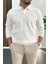 Erkek Açık Yaka Düz Desen Normal Kalıp Kazak Beyaz EDW423 1