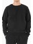 Erkek Siyah Sweatshirt Bisiklet Yaka Rahat Kalıp 3 Iplik Şardonlu Nakışlı 1
