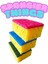 Spongier Things 3'lü Mercan Bulaşık Süngeri, Pembe,yeşil, Mavi Keçeli 1