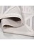 Grajera Geometrik Beyaz Polyester Kaydırmaz Tabanlı Makine Halısı 4