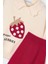 Kız Çocuk Rahat Kalıp Çilek Desenli Kazak ve Etek Takımı - Kırmızı/krem 3