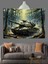 Sisli Ormanda Askeri Tank Dekoratif Kanvas - Mdf Ahşap Tablo 4