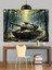 Sisli Ormanda Askeri Tank Dekoratif Kanvas - Mdf Ahşap Tablo 5