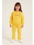 Yazı Baskılı Iki Ip Kız Çocuk Takım Sarın 1
