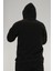 Erkek Siyah Oversize Kapüşonlu Sweatshirt 3 Iplik Şardonlu Kanguru Cepli 8