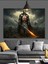 Kara Pelerinli Kılıç Tutan Savaşçı Dekoratif Kanvas - Mdf Ahşap Tablo 4