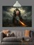 Kara Pelerinli Kılıç Tutan Savaşçı Dekoratif Kanvas - Mdf Ahşap Tablo 5