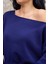 Lacivert Kayık Yaka Oversize Triko Kazak 3