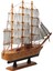 Dekoratif Ahşap El Yapımı Yelkenli Gemi Maketi Masaüstü Biblo Ev Ofis Hediyesi 40 Cm. Model D 5