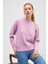 Risu, Düz Örgü Kadın Mevsimlik Triko Bisiklet Yaka Kazak - Açık Pembe 1