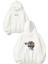Rainbow Head Tasarım Baskılı Oversize Beyaz Kapüşonlu Sweatshirt 1