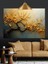 Altın Çiçekler Soyut Ağaç Dekoratif Kanvas - Mdf Ahşap Tablo 4