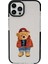Teddy Bear Desenli Candy Bumper Darbe Emci Silikonlu Telefon Kılıfı iPhone 15 Pro ile Uyumlu Siyah 1