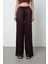Kadın Düz Renk Bağcık Detaylı Bol Paça Beli Lastikli Pantolon 1