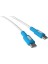 Coral Type C-C Power Delivery Hızlı Şarj Kablosu, Beyaz Kablo, Beyaz/mavi Uçlar (120 Cm) 3
