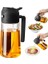2 Adet Çift Fonksiyonlu Akıtmaz Cam Yağdanlık Sprey Akıtma Ayçiçek Yağı Zeytin Yağı Şişesi Yağlık 450ML 2
