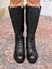 Varn Bağcıklı ve Fermuarlı Hakiki Deri Siyah Kadın Çizme 5