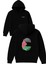 Palestine Parmak Izi Tasarım Baskılı Oversize Siyah Kapüşonlu Sweatshirt 1