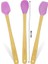 Indigo 3'lü Pembe Bambu Silikon Spatula Seti Uzun 26 cm VLT1508 3
