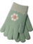 Spteks Kitti 4-8 Yaş Kız Çocuk Mint Renk Çiçek Desenli Kışlık Örme Eldiven 1