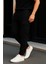 Erkek Günlük Trend Bol Paça Siyah Taktik Kargo Pantolon 4