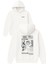 The Future Tasarım Baskılı Oversize Beyaz Kapüşonlu Sweatshirt 1