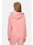 Allura Pembe Kapüşonlu Gofre Baskı Loose Fit Kadın Sweatshirt 3