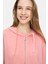 Allura Pembe Kapüşonlu Gofre Baskı Loose Fit Kadın Sweatshirt 5