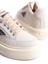 Prag Bağcıklı Ortopedik Taban Desenli Kadın Sneaker Spor Ayakkabı Ckt - Krem 4