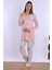 Pudra %100 Pamuk Hamile Lohusa Pijama Takımı 4