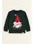 Erkek Çocuk Santa Claus Yılbaşı Temalı Sweatshirt Pijama Üstü Yeşil 1