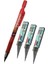 mm Kalın Uçlu Versatil Kalem Kırmızı Renk 1 Adet ve 2.0 mm Uç Siyah 3 Adet Kalın Uçlu Mekanik Kalem 1
