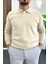 Erkek Açık Yaka Normal Kalıp Kazak Krem EDW412 1