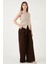 Pile Detaylı Wide Leg Yüksek Bel Geniş Paça Pantolon Bayan Pantolon 6522016 1