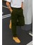 Erkek Trend Günlük Bol Paça Haki Taktik Kargo Pantolon 4