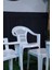 Bahar 4 Kişilik Sandalye Seti 4 Adet Sandalye + 50X50 cm Orta Sehpalı Beyaz Plastik 3
