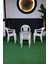 Bahar 4 Kişilik Sandalye Seti 4 Adet Sandalye + 50X50 cm Orta Sehpalı Beyaz Plastik 6