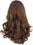 Dalgalı Perçemsiz Uzun Fiber Sentetik Peruk - Koyu Kumral 5