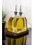 2li Lüx 500ML Yağdanlık Ahşap Standlı Silver Kapak Cam Yağlık Zeytinyağı Ayçiçekyağı Sosluk Sirkelik 2