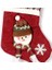 Yılbaşı Süsü Ekose Desenli Çorap Kardan Adam Figürlü Kırmızı 16X23 Cm. 3