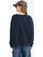 Oversize Geniş Kalıp Bisiklet Yaka Basic Düz Sweatshirt A4177AX25WN 6