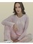 Kadın Yumuşak Dokulu Uzun Kollu Çiçek Desenli Pijama Takımı 1