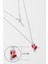 Kırmızı Kuş 18 Ayar Beyaz Altın Kaplama 33 cm Gümüş Çocuk Kolye 3