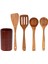 Ahşap Sofra Takımı Standa ile Tik Mutfak Pişirme Sofra Seti Yapışmaz Tencere Ahşap Kürek Kaşığı 5 Adet Yemek Pişirme Için Uygun (Yurt Dışından) 1